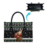 Santa Claus Fishing Christmas Leather Bag Xmas Holiday Patterns - Wonder Print Shop