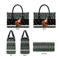 Santa Claus Fishing Christmas Leather Bag Xmas Holiday Patterns - Wonder Print Shop