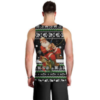 Santa Claus Fishing Christmas Men Tank Top Xmas Holiday Patterns - Wonder Print Shop