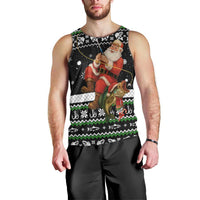 Santa Claus Fishing Christmas Men Tank Top Xmas Holiday Patterns - Wonder Print Shop