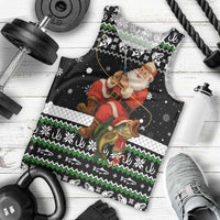 Santa Claus Fishing Christmas Men Tank Top Xmas Holiday Patterns - Wonder Print Shop