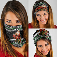Santa Claus Fishing Christmas Neck Gaiter Xmas Holiday Patterns - Wonder Print Shop