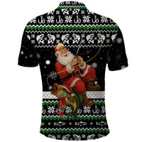 Santa Claus Fishing Christmas Polo Shirt Xmas Holiday Patterns - Wonder Print Shop