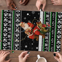Santa Claus Fishing Christmas Puzzle Xmas Holiday Patterns - Wonder Print Shop