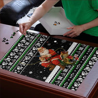 Santa Claus Fishing Christmas Puzzle Xmas Holiday Patterns - Wonder Print Shop