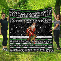 Santa Claus Fishing Christmas Quilt Xmas Holiday Patterns - Wonder Print Shop