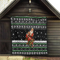 Santa Claus Fishing Christmas Quilt Xmas Holiday Patterns - Wonder Print Shop
