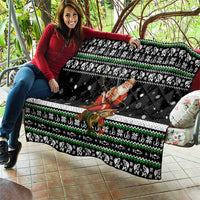 Santa Claus Fishing Christmas Quilt Xmas Holiday Patterns - Wonder Print Shop