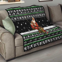 Santa Claus Fishing Christmas Quilt Xmas Holiday Patterns - Wonder Print Shop