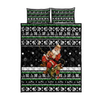 Santa Claus Fishing Christmas Quilt Bed Set Xmas Holiday Patterns - Wonder Print Shop