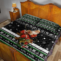 Santa Claus Fishing Christmas Quilt Bed Set Xmas Holiday Patterns - Wonder Print Shop