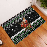 Santa Claus Fishing Christmas Rubber Doormat Xmas Holiday Patterns - Wonder Print Shop
