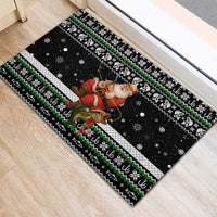 Santa Claus Fishing Christmas Rubber Doormat Xmas Holiday Patterns - Wonder Print Shop