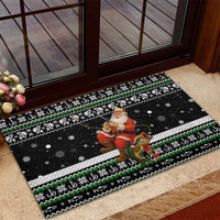 Santa Claus Fishing Christmas Rubber Doormat Xmas Holiday Patterns - Wonder Print Shop