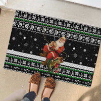 Santa Claus Fishing Christmas Rubber Doormat Xmas Holiday Patterns - Wonder Print Shop
