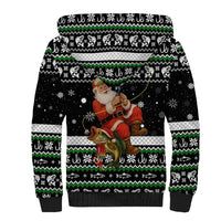 Santa Claus Fishing Christmas Sherpa Hoodie Xmas Holiday Patterns - Wonder Print Shop