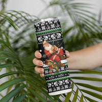 Santa Claus Fishing Christmas Skinny Tumbler Xmas Holiday Patterns - Wonder Print Shop