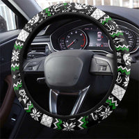 Santa Claus Fishing Christmas Steering Wheel Cover Xmas Holiday Patterns - Wonder Print Shop