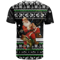 Santa Claus Fishing Christmas T Shirt Xmas Holiday Patterns - Wonder Print Shop