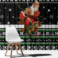 Santa Claus Fishing Christmas Window Curtain Xmas Holiday Patterns - Wonder Print Shop