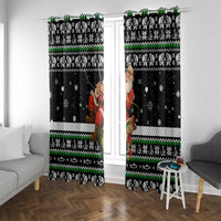Santa Claus Fishing Christmas Window Curtain Xmas Holiday Patterns - Wonder Print Shop