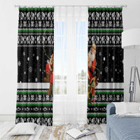 Santa Claus Fishing Christmas Window Curtain Xmas Holiday Patterns - Wonder Print Shop