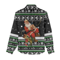 Santa Claus Fishing Christmas Women Casual Shirt Xmas Holiday Patterns - Wonder Print Shop