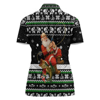 Santa Claus Fishing Christmas Women Polo Shirt Xmas Holiday Patterns - Wonder Print Shop