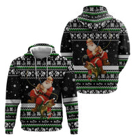 Santa Claus Fishing Christmas Zip Hoodie Xmas Holiday Patterns - Wonder Print Shop