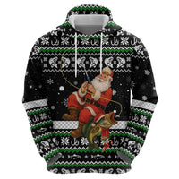 Santa Claus Fishing Christmas Zip Hoodie Xmas Holiday Patterns - Wonder Print Shop