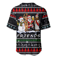 Santa Claus Jesus Friend of Christmas Baseball Jersey Xmas Holiday Patterns - Wonder Print Shop