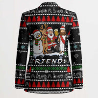 Santa Claus Jesus Friend of Christmas Blazer Xmas Holiday Patterns - Wonder Print Shop