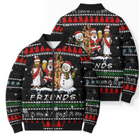 Santa Claus Jesus Friend of Christmas Bomber Puffer Jacket Xmas Holiday Patterns - Wonder Print Shop