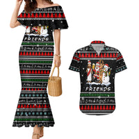 Santa Claus Jesus Friend of Christmas Couples Matching Mermaid Dress and Hawaiian Shirt Xmas Holiday Patterns - Wonder Print Shop