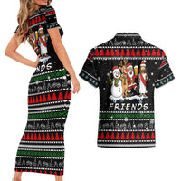 Santa Claus Jesus Friend of Christmas Couples Matching Short Sleeve Bodycon Dress and Hawaiian Shirt Xmas Holiday Patterns - Wonder Print Shop