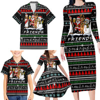 Santa Claus Jesus Friend of Christmas Family Matching Long Sleeve Bodycon Dress and Hawaiian Shirt Xmas Holiday Patterns - Wonder Print Shop