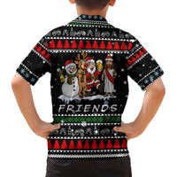 Santa Claus Jesus Friend of Christmas Family Matching Off The Shoulder Long Sleeve Dress and Hawaiian Shirt Xmas Holiday Patterns - Wonder Print Shop