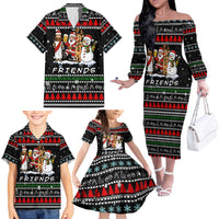Santa Claus Jesus Friend of Christmas Family Matching Off The Shoulder Long Sleeve Dress and Hawaiian Shirt Xmas Holiday Patterns - Wonder Print Shop