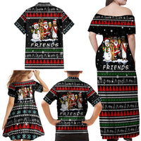 Santa Claus Jesus Friend of Christmas Family Matching Off Shoulder Maxi Dress and Hawaiian Shirt Xmas Holiday Patterns - Wonder Print Shop