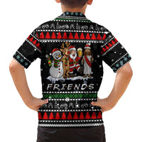 Santa Claus Jesus Friend of Christmas Family Matching Off Shoulder Short Dress and Hawaiian Shirt Xmas Holiday Patterns - Wonder Print Shop