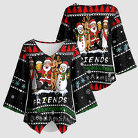 Santa Claus Jesus Friend of Christmas Kimono Sleeve Blouse Xmas Holiday Patterns - Wonder Print Shop