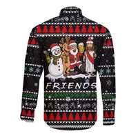 Santa Claus Jesus Friend of Christmas Long Sleeve Button Shirt Xmas Holiday Patterns - Wonder Print Shop