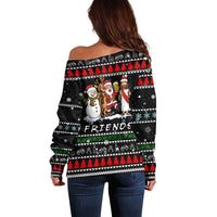 Santa Claus Jesus Friend of Christmas Off Shoulder Sweater Xmas Holiday Patterns - Wonder Print Shop