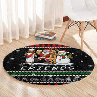 Santa Claus Jesus Friend of Christmas Round Carpet Xmas Holiday Patterns - Wonder Print Shop
