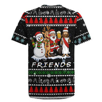 Santa Claus Jesus Friend of Christmas Rugby Jersey Xmas Holiday Patterns - Wonder Print Shop