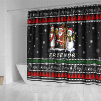 Santa Claus Jesus Friend of Christmas Shower Curtain Xmas Holiday Patterns - Wonder Print Shop