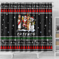 Santa Claus Jesus Friend of Christmas Shower Curtain Xmas Holiday Patterns - Wonder Print Shop