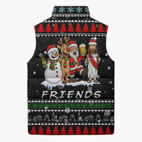 Santa Claus Jesus Friend of Christmas Sleeveless Puffer Jacket Xmas Holiday Patterns - Wonder Print Shop