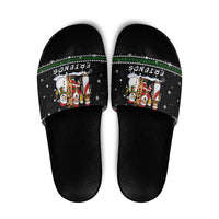 Santa Claus Jesus Friend of Christmas Slide Sandals Xmas Holiday Patterns - Wonder Print Shop