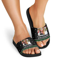 Santa Claus Jesus Friend of Christmas Slide Sandals Xmas Holiday Patterns - Wonder Print Shop